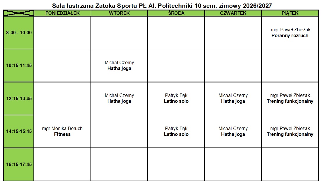 Sala H, zima 26/27