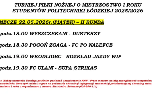Terminarz drugiej rundy